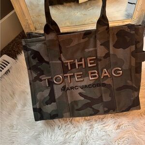 Marc Jacobs Green and Brown Camouflage Tote Bag